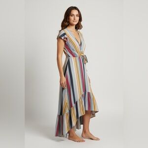Umgee Multicolor Striped High Low Dress